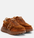 Bogner Malaga 27 suede-trimmed shearling platform sneakers