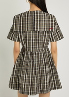 Damson Madder Miley Checked Taffeta Mini Dress Multicoloured