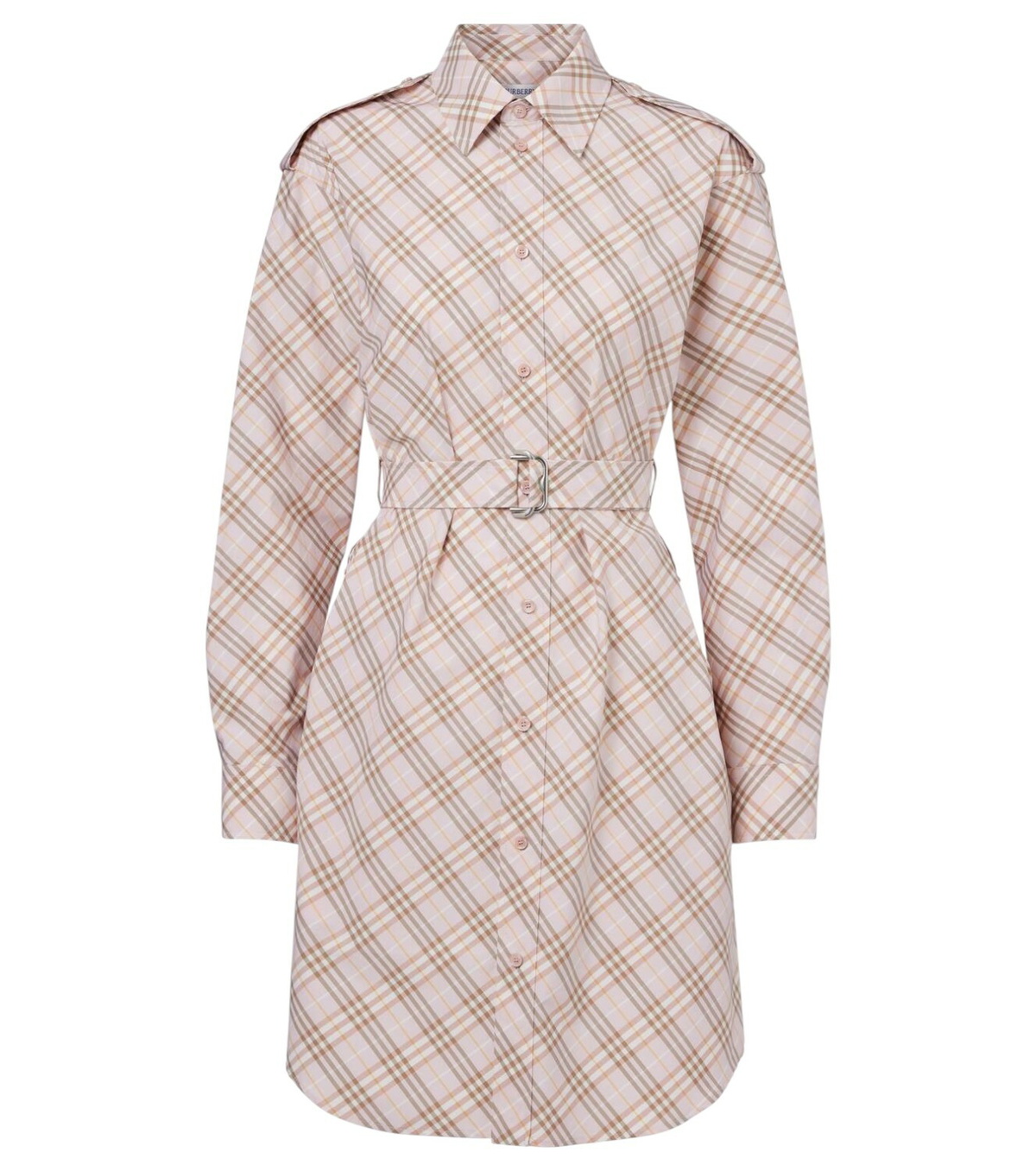 BURBERRY - Check Wool Blend Chemisier Dress Burberry