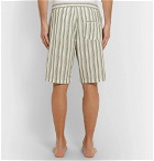 Oliver Spencer Loungewear - Striped Organic Cotton Drawstring Pyjama Shorts - Green