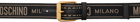 Moschino Black & Gold Jacquard Logo Belt