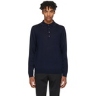 PS by Paul Smith Navy Long Sleeve Merino Polo