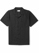 Onia - Camp-Collar Linen-Blend Shirt - Black