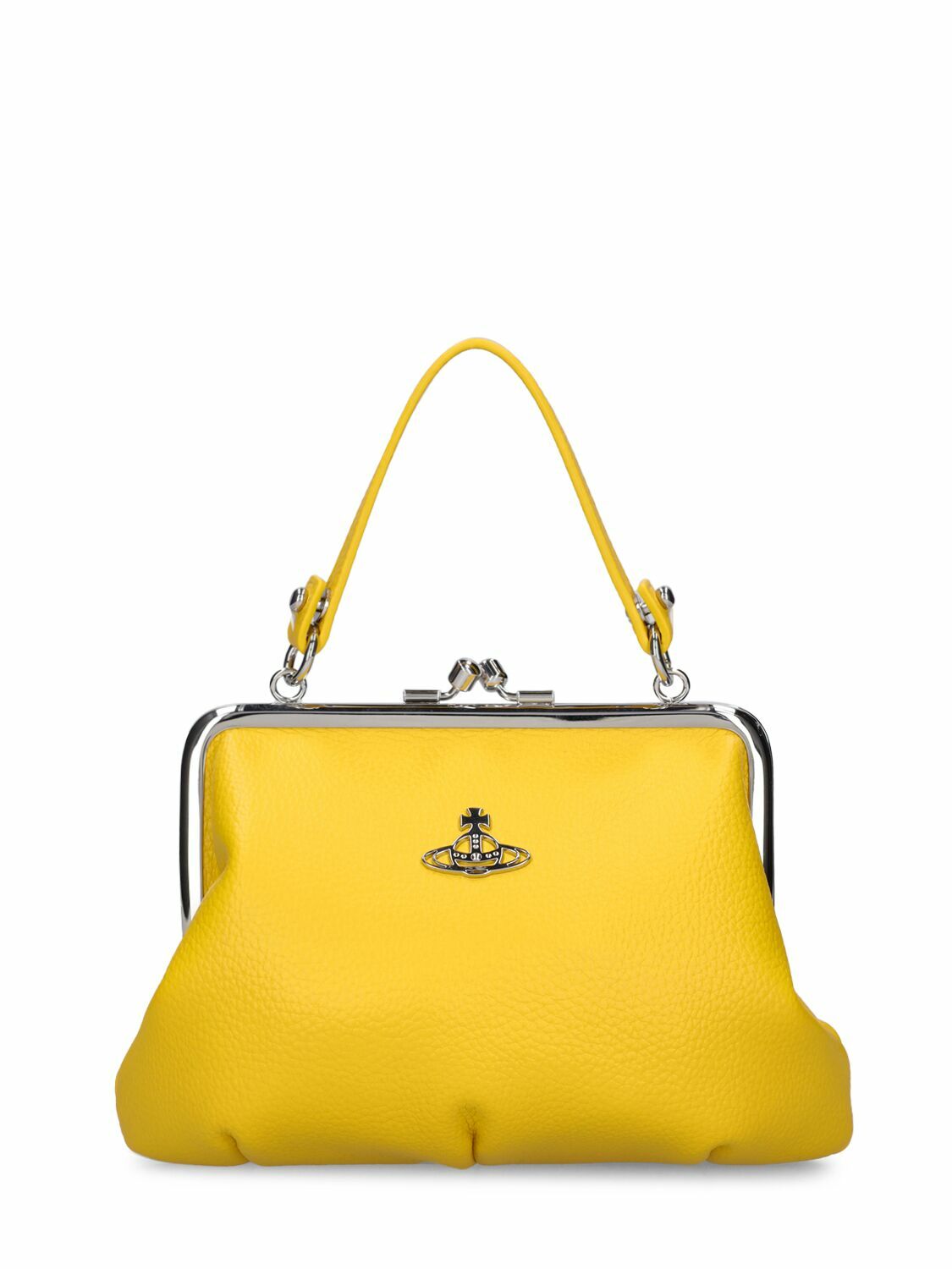 VIVIENNE WESTWOOD - Granny Frame Grained Faux Leather Bag Vivienne