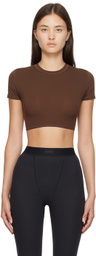 SKIMS Brown Fits Everybody Super Cropped T-Shirt
