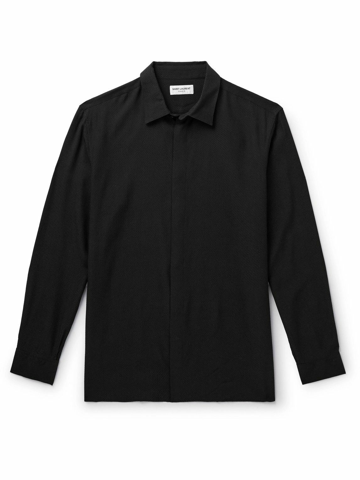 Saint Laurent long-sleeve silk shirt - Black