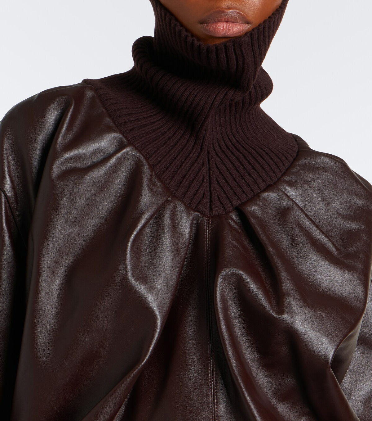 Victoria Beckham Leather turtleneck top