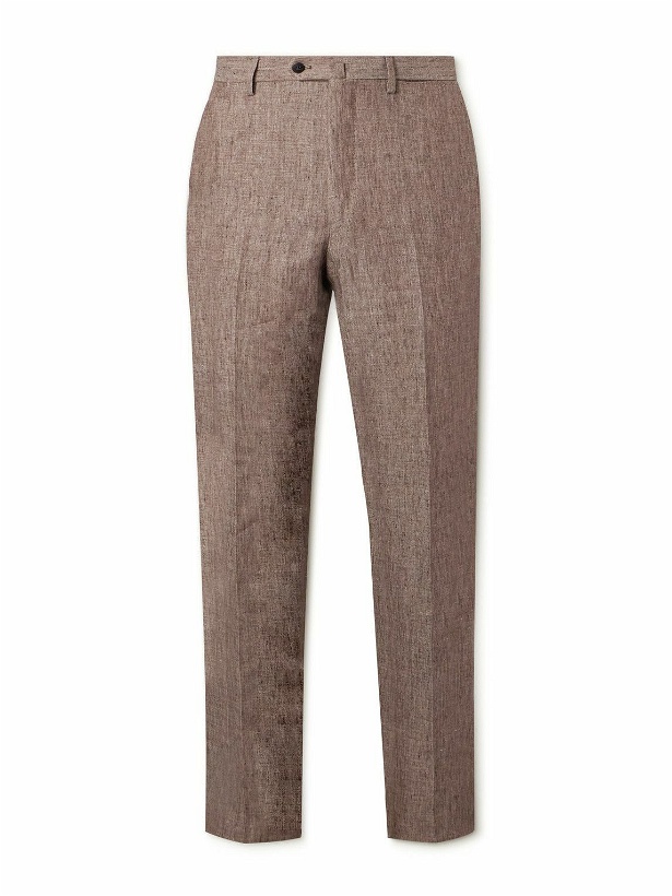 Photo: Caruso - Tapered Linen Suit Trousers - Brown