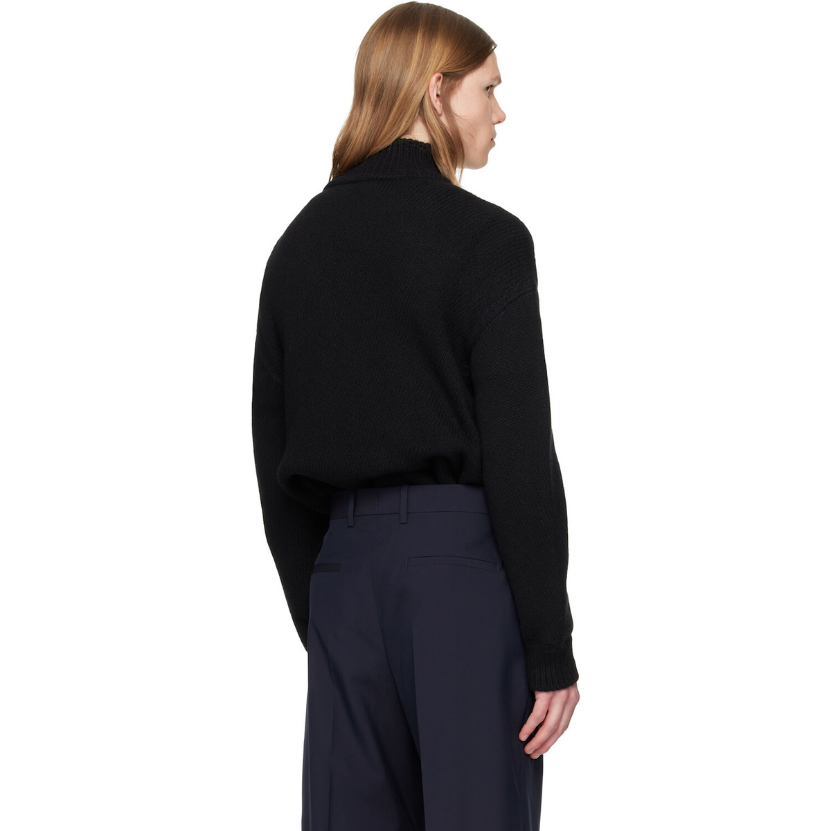 Jil Sander Black Wool & Cashmere Turtleneck