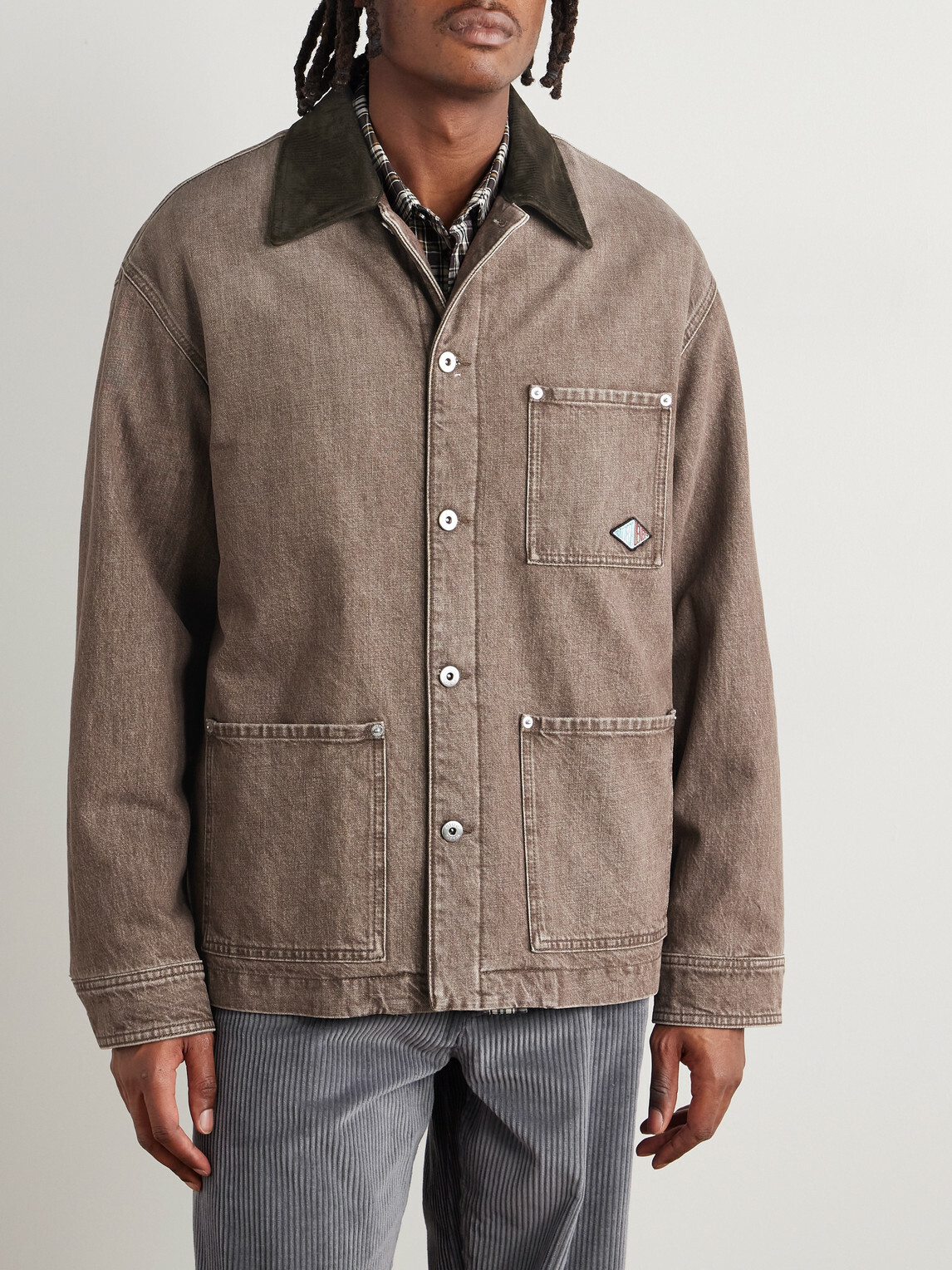 Bottega Veneta - Logo-Appliquéd Suede-Trimmed Denim Jacket - Brown
