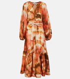 Zimmermann Vacay tie-dye silk midi dress