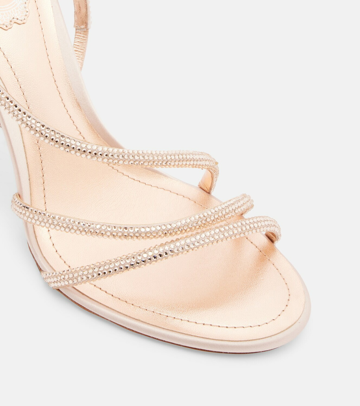 Rene Caovilla Erin embellished satin slingback sandals