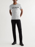 BALMAIN - Slim-Fit Logo-Print Cotton-Jersey T-Shirt - Gray