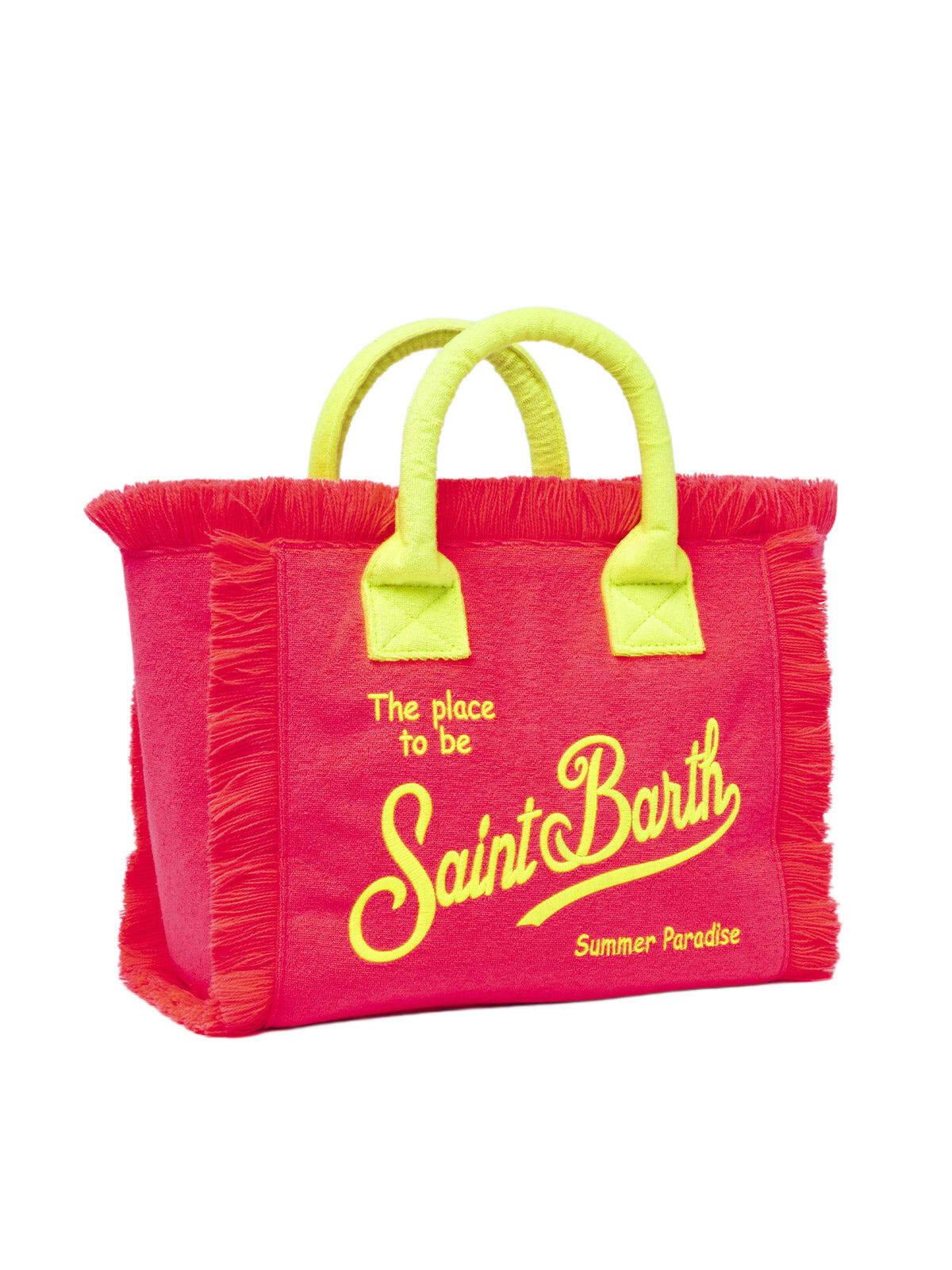 MC2 Saint Barth Fluo Pink Terry Embossed Colette Sponge Handbag