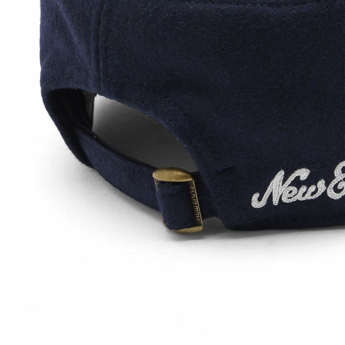 New Era Heritage Logo Chainstitched Wool Pillbox Cap in Navy 