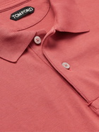 TOM FORD - Garment-Dyed Cotton-Piqué Polo Shirt - Pink