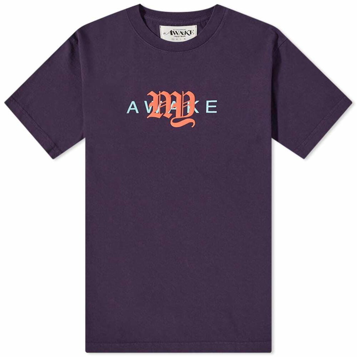 Photo: Awake NY Men's College Logo T-Shirt in Purple