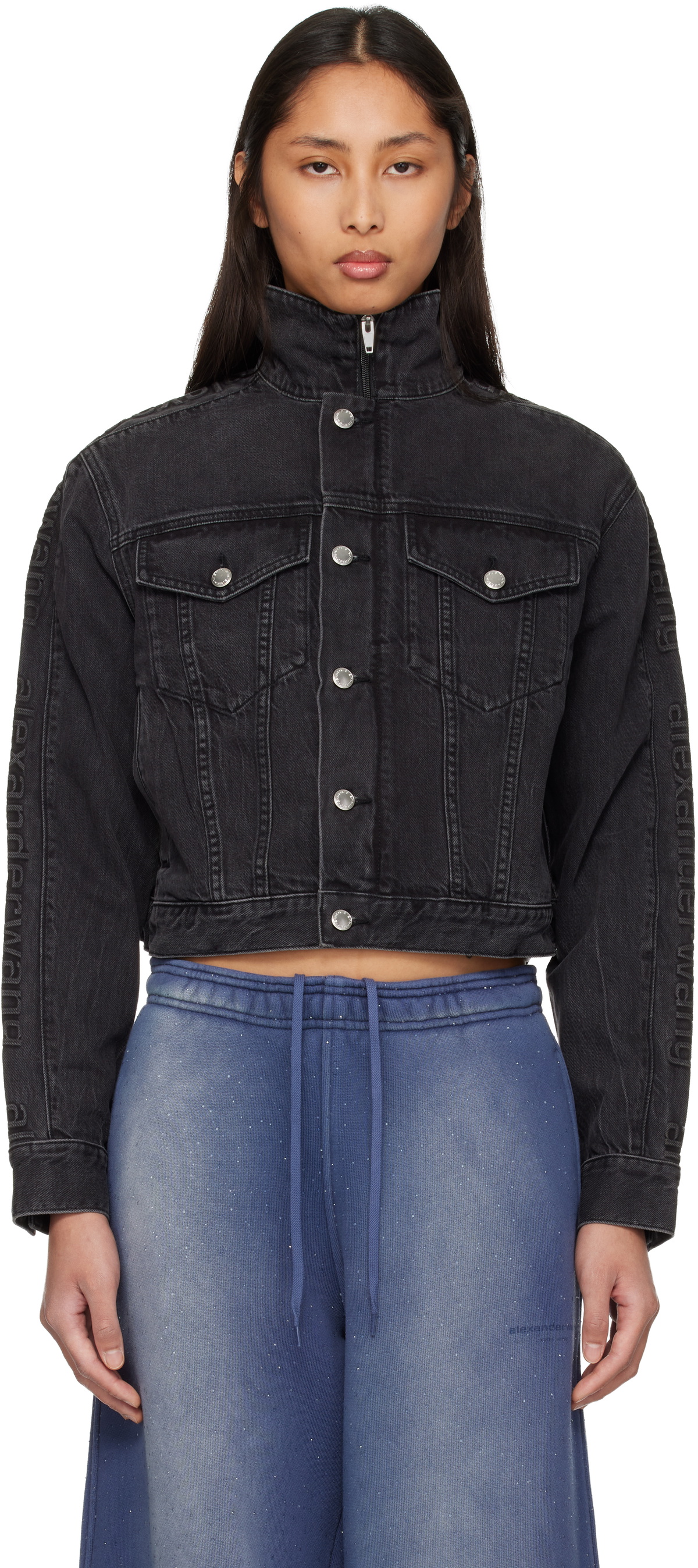 Alexander Wang Black Denim Game Jacket Alexander Wang