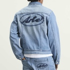 Arte Men's Circle Logo Denim Jacket in Bleach Wash