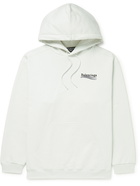 BALENCIAGA - Logo-Embroidered Cotton-Jersey Hoodie - White