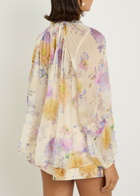 Zimmermann Luna Floral-print Georgette Blouse Cream