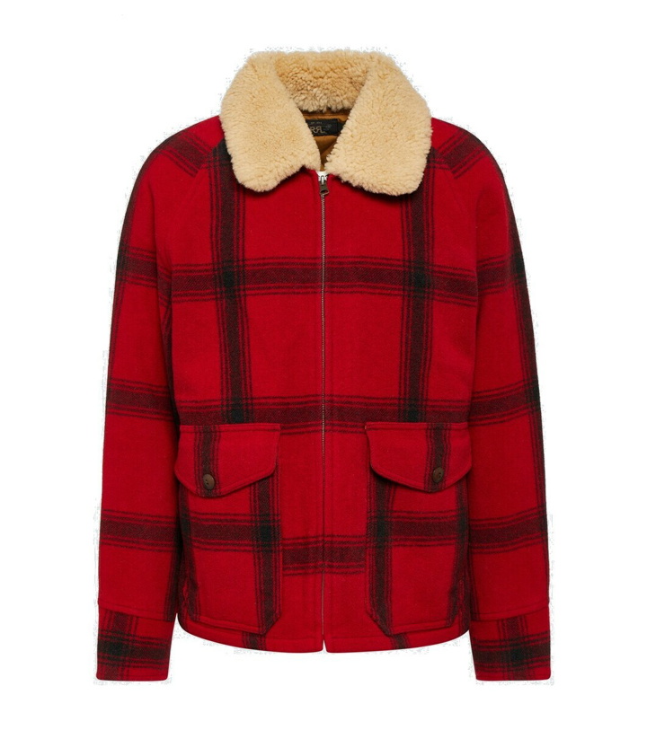 Photo: RRL Shearling-trimmed checked wool jacket