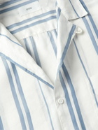 Onia - Air Convertible-Collar Striped Woven Shirt - White