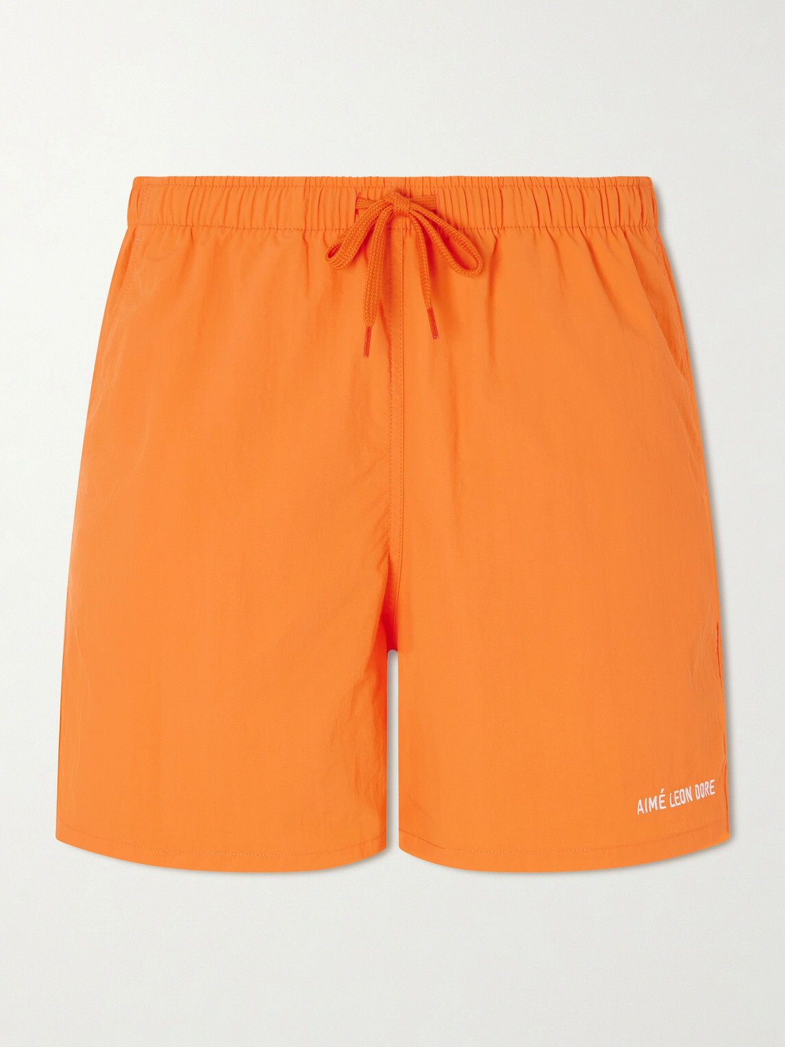 Aimé Leon Dore - Straight-Leg Logo-Embroidered Shell Drawstring Shorts - Orange