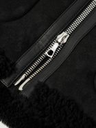 Officine Générale - Isaac Leather-Trimmed Shearling Jacket - Black