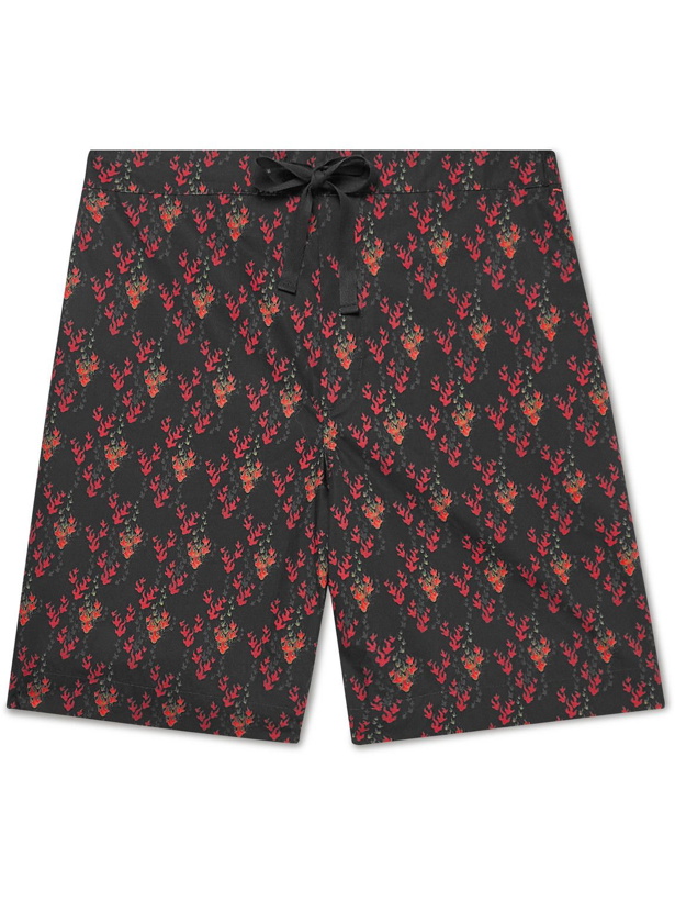 Photo: Orlebar Brown - Devlin Straight-Leg Printed Cotton-Poplin Drawstring Shorts - Black