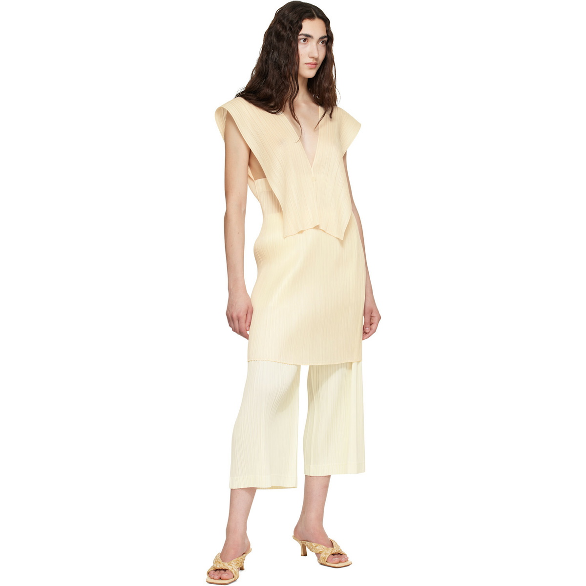 PLEATS PLEASE ISSEY MIYAKE Beige Lucid Pleats Top