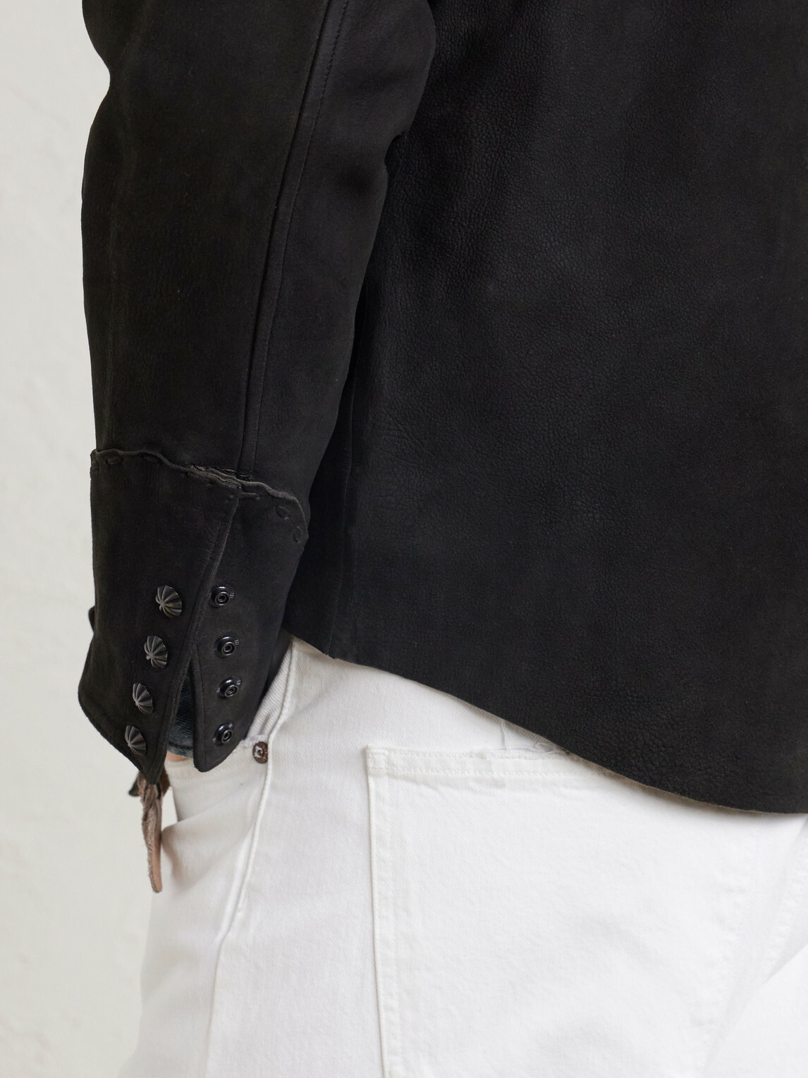 RRL - Embroidered Suede Jacket - Black
