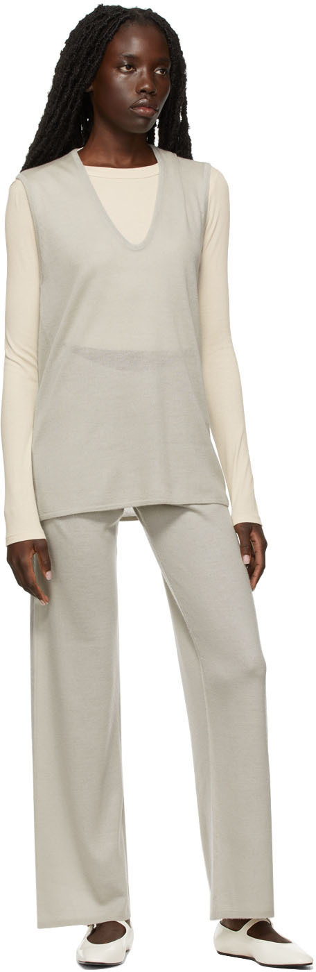 Frenckenberger Grey Wide Leg Lounge Pants