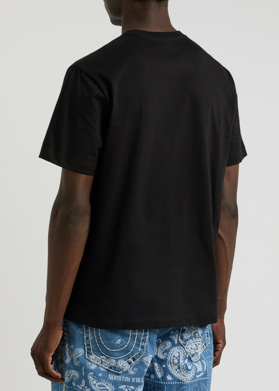 True Religion Rainbow Logo-embroidered Cotton T-shirt Black True