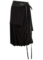 Aaron Esh Belted Asymmetric Jersey Mini Skirt Black