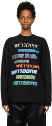 We11done Black Multi Long Sleeve T-Shirt