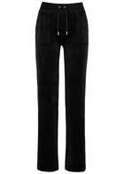 Juicy Couture Del Ray Logo Velour Sweatpants Black