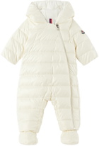 Moncler Enfant Baby White Indro Down Jumpsuit