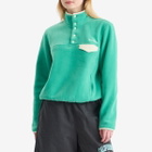 Sporty & Rich Women's Serif Logo Polar Sweatshirt in Spring Green Cream