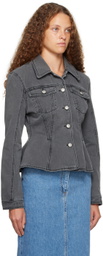 Magda Butrym Gray Peplum Denim Jacket
