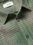 Mr P. - Checked Textured Virgin Wool Shirt - Green