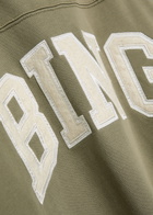 Anine Bing Trenton Logo-appliquéd Cotton Sweatshirt Green