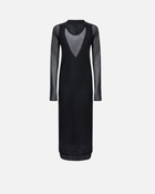 Pinko Lightweight Cotton Midi Dress Limo Black