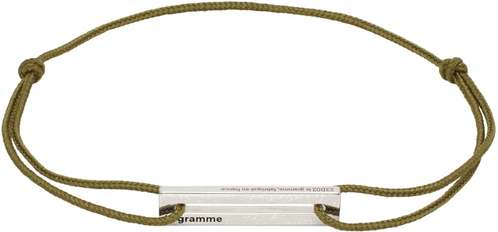 Photo: Le Gramme Khaki 'Le 1.7g' Punched Cord Bracelet