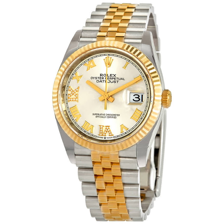 Photo: Rolex Datejust 36 Silver Diamond Dial Mens Stainless Steel and 18kt Yellow Gold Rolex Jubilee Watch 126233SRDJ