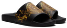 Versace Jeans Couture Black Garland Sun Slides