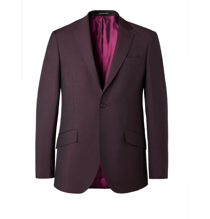 Photo: Richard James - Burgundy Slim-Fit Wool and Mohair-Blend Suit Jacket - Burgundy