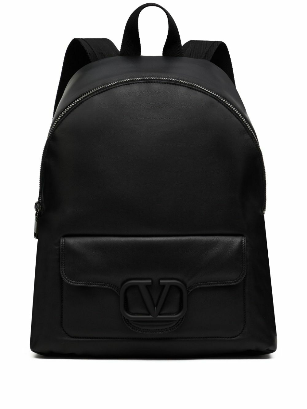 Valentino Garavani Black VLogo Nappa Leather Backpack  display picture 2