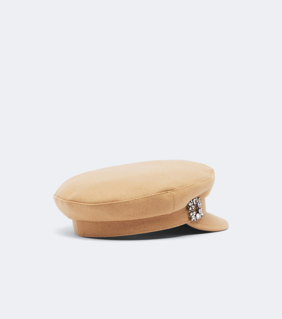 Roger Vivier Embellished wool-blend newsboy cap