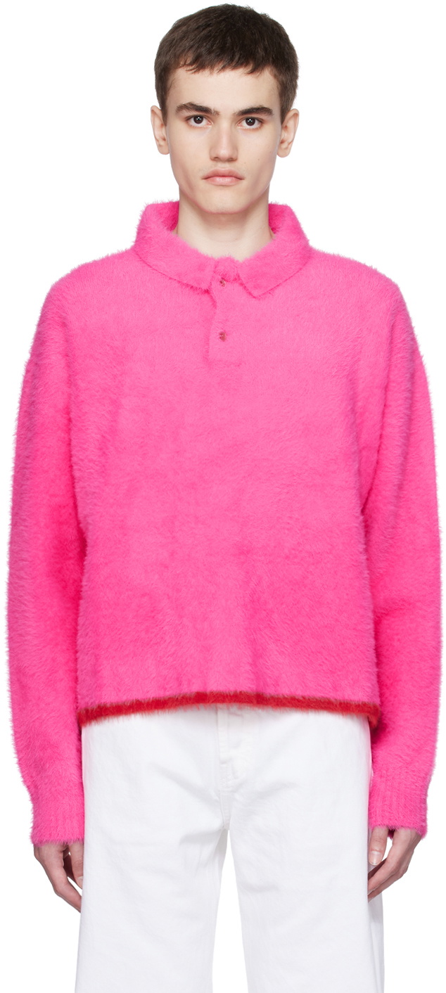 Jacquemus Pink Le Papier 'Le Polo Neve' Polo Jacquemus